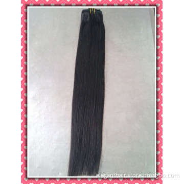 Premium Quality 100% Human Hair Weave Real Remy Hair Extension Clip-in Hair Extensions Straight 20" Color#1b, 8PCS /Set